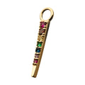 14Kt Yellow Gold Triangle with Prong Set 7 CZ Charm