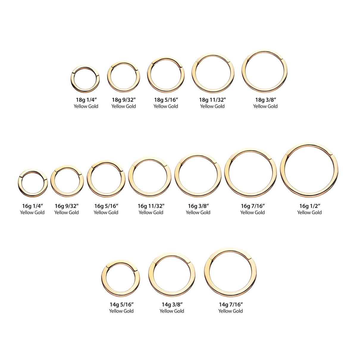 14Kt Yellow Gold Basic Hinged Segment Clicker