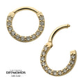 14Kt Yellow Gold Eternity Front Facing Hinged Segment Clicker with Prong Set 1.5mm Round Lab-Grown Diamonds