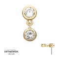 14Kt Yellow Gold Threadless Double Bezel Lab-Grown Diamond Dangle Top