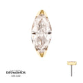 14Kt Yellow Gold Threadless 2-Prong Marquise Lab-Grown Diamond Top