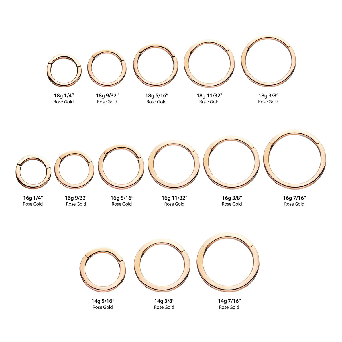 14Kt Rose Gold Basic Hinged Segment Clicker