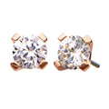14Kt Rose Gold Threadless with Prong Set Round CZ Top