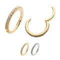 14Kt Gold Prong Set 1mm Eternity Round Gem Side Facing Hinged Segment Clicker