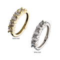 14Kt Gold Prong Set 5-Clear CZ Gem on Top Hinged Segment Clicker