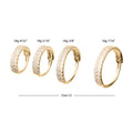 14Kt Yellow Gold Double Row Pave Gem Side Facing Hinged Segment Clicker
