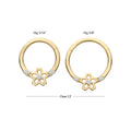 14Kt Yellow Gold Prong Set Gem Cherry Blossom Flower Front Facing Hinged Segment Clicker