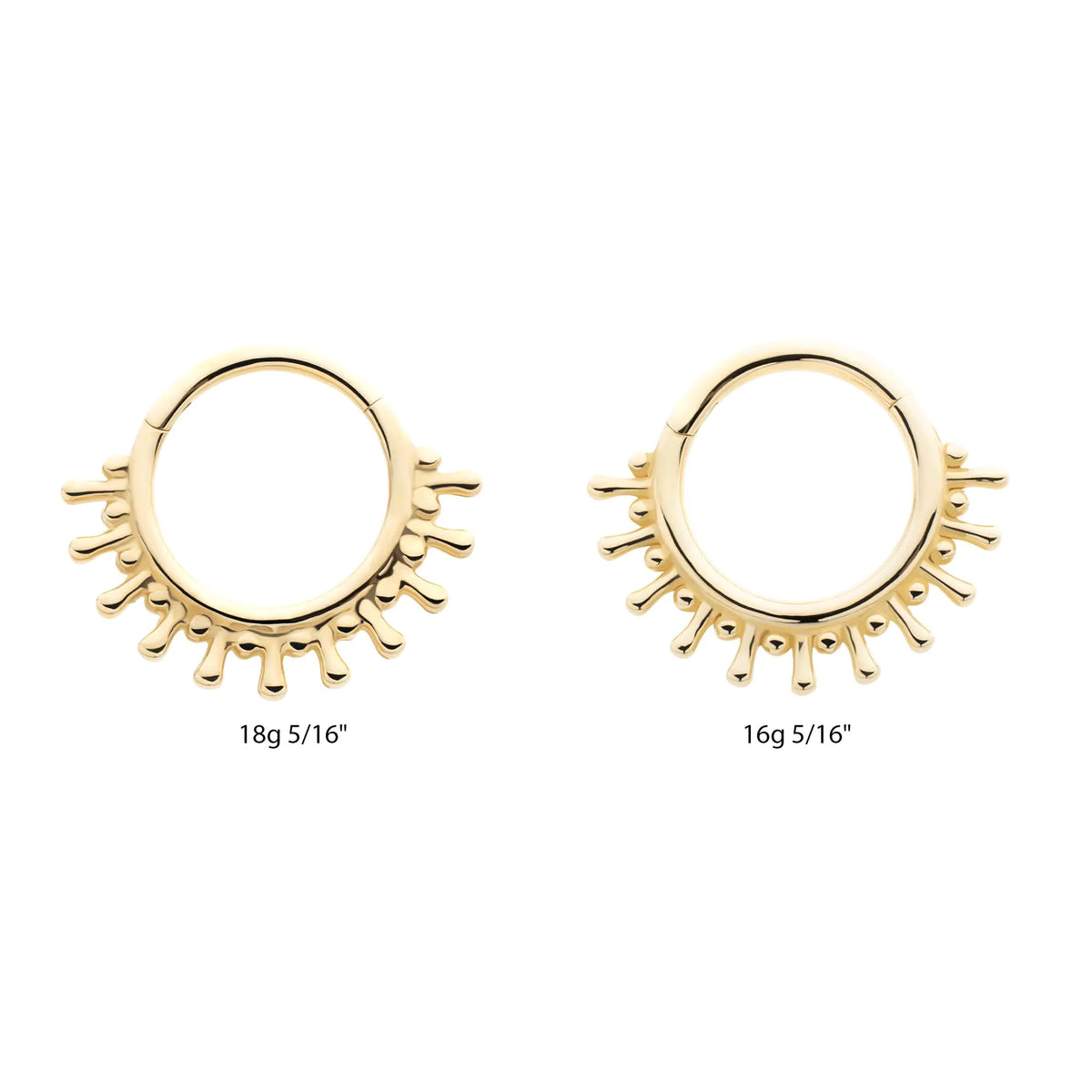 14Kt Yellow Gold 11-Spike Edge Hinged Segment Clicker