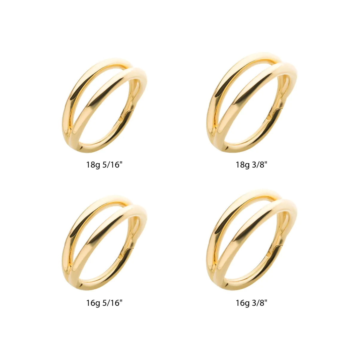 14Kt Yellow Gold Double Hoop Side Facing Hinged Segment Clicker