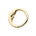 14Kt Yellow Gold Moon Face Side Facing Hinged Segment Clicker