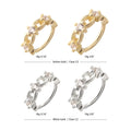 14Kt Gold Braided Design Side Facing Hinged Segment Clicker with Prong Set Gem