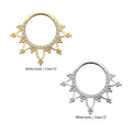 14Kt Gold Beaded Edge with 1mm CNC Set Round Gem Front Facing Hinged Segment Clicker