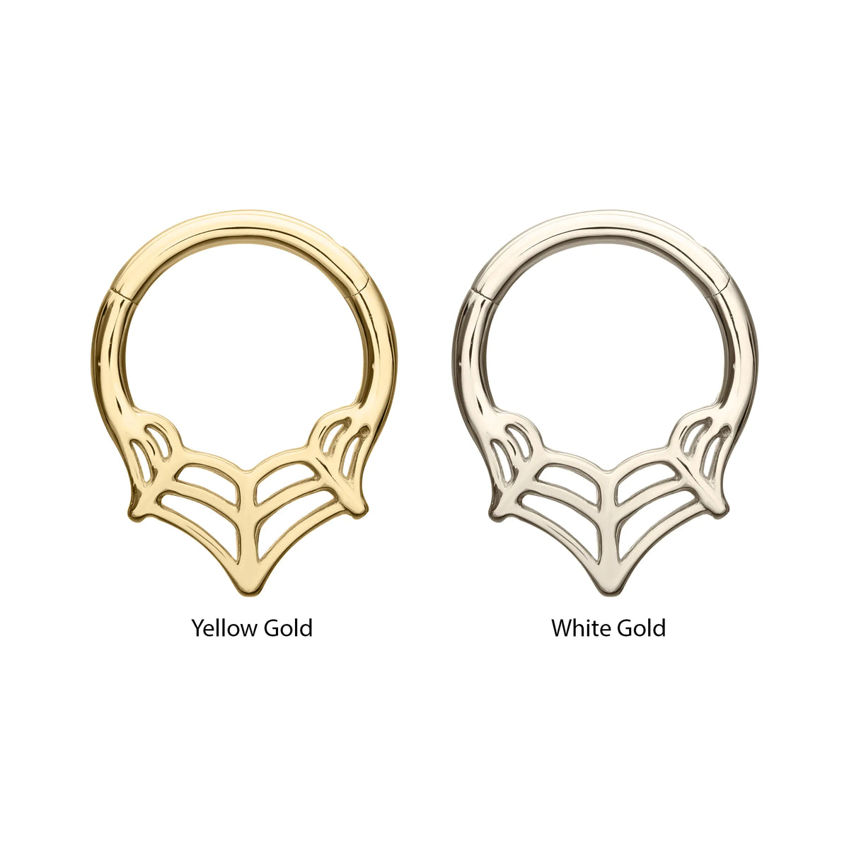 14Kt Gold Spiderweb Front Facing Hinged Segment Clicker