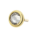 14Kt Yellow Gold M0.8 Internally Threaded Bezel Set 2mm Round Gem Top