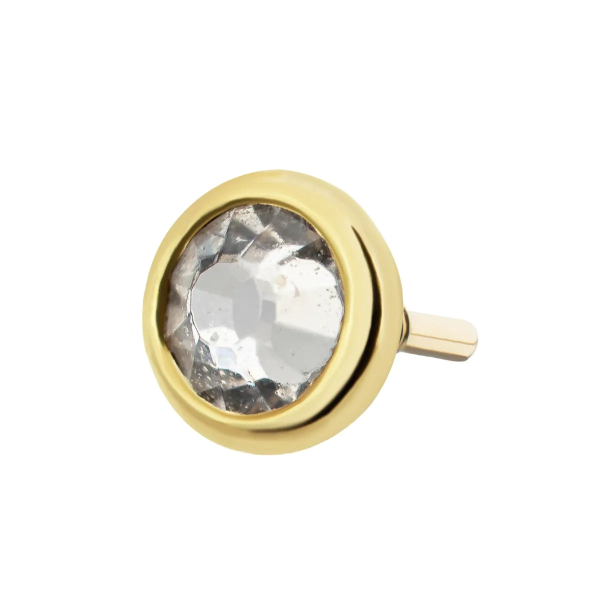14Kt Yellow Gold M0.8 Internally Threaded Bezel Set 2mm Round Gem Top