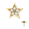 14Kt Gold Threadless Star Top with Prong Set Gem