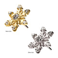 14Kt Gold Threadless with 6 3-Prong Set Round Clear CZ Snowflake Top