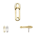 14Kt Gold Threadless Safety Pin Top