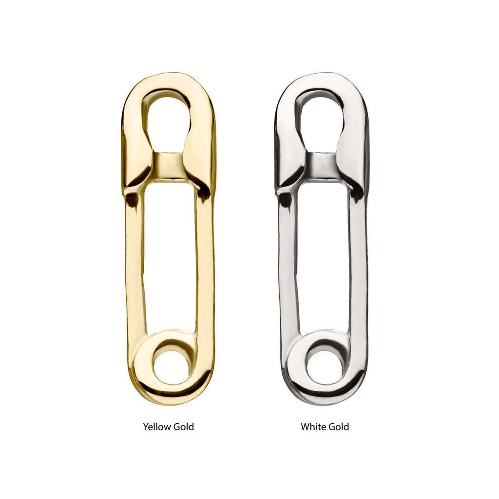 14Kt Gold Threadless Safety Pin Top
