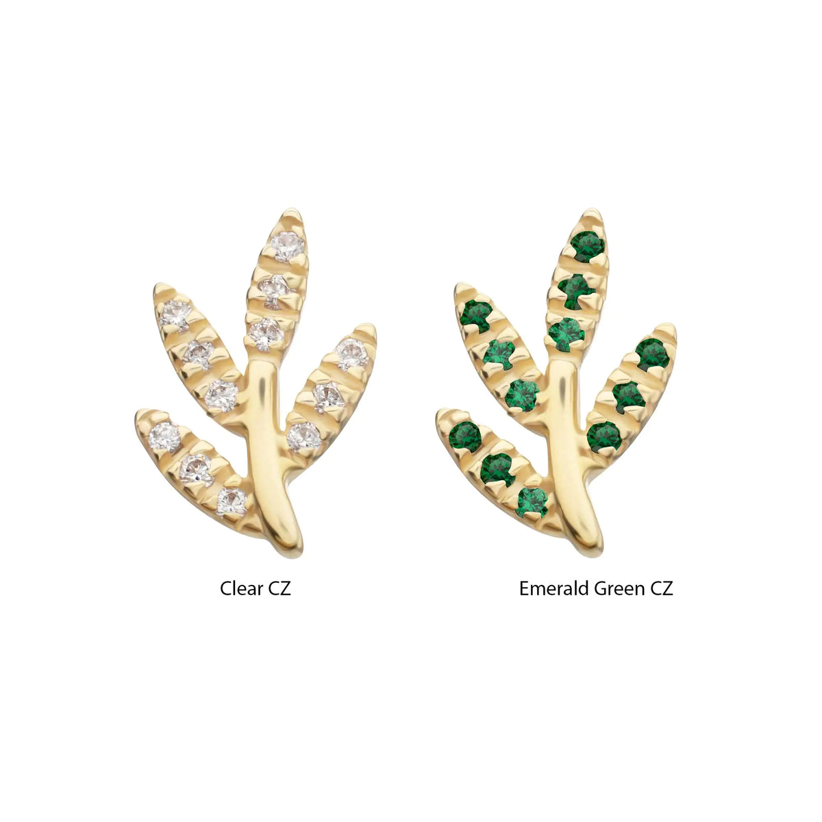 14Kt Yellow Gold Threadless "Golden Flora" Paved Gem Top