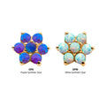 14Kt Yellow Gold Threadless with 7 Prong Set Synthetic Opal Flower Top
