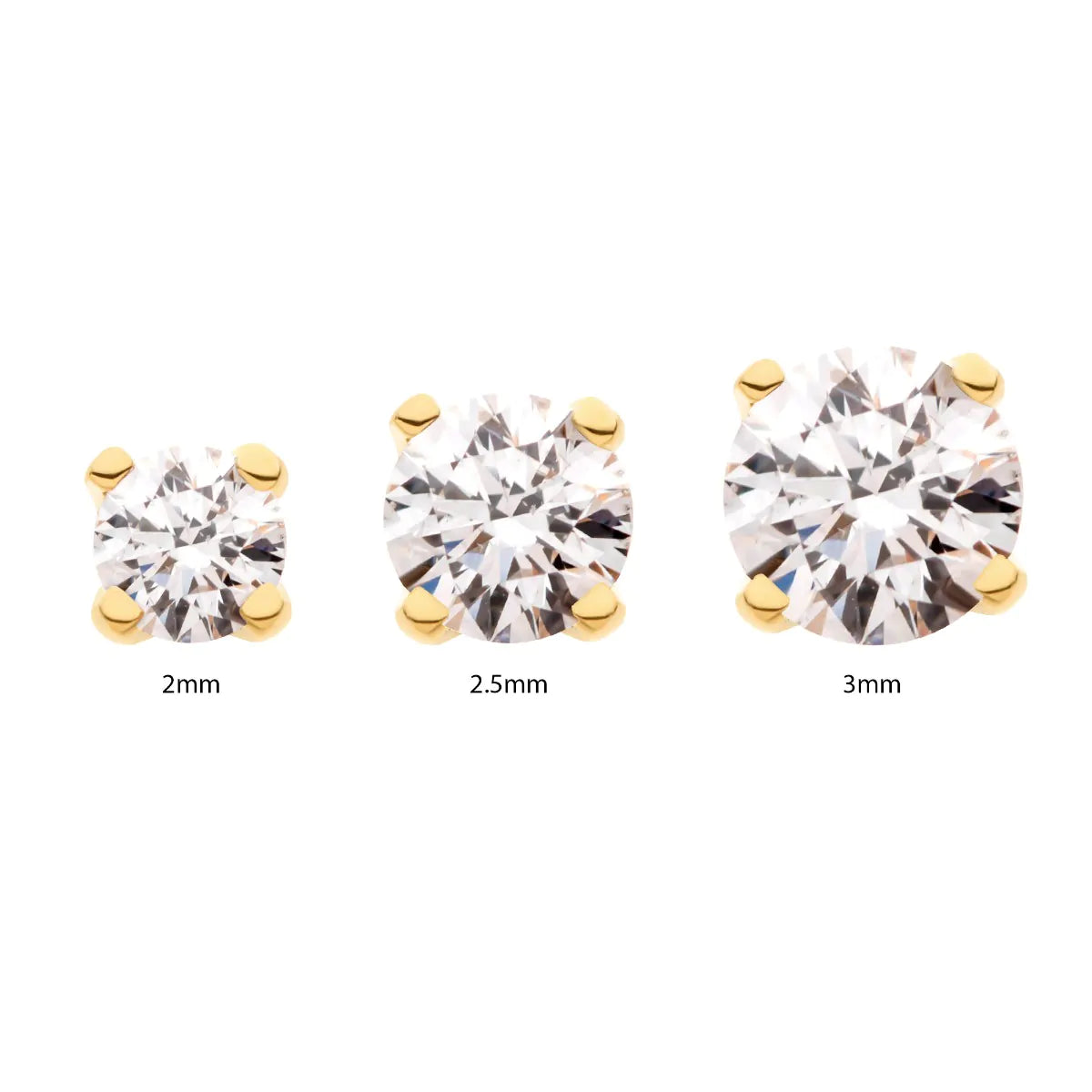 14Kt Yellow Gold Threadless with Prong Set Genuine Round Diamond Top