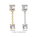 14Kt Gold Threadless Double Prong Set Round CZ with Dangle Chain Top