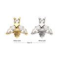 14Kt Gold Threadless Bee Top with Prong Set Marquise Gem Wings