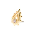 14Kt Yellow Gold Threadless Bezel Set Gem/Opal Beaded Edge Teardrop Top