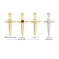 14Kt Gold Threadless Dagger Top with Bezel Gem/Opal