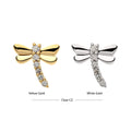 14Kt Gold Threadless Dragonfly Top with 6-Cluster Prong Set Gem