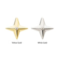 14Kt Gold Threadless Celestial Star with Central CZ Gem Top