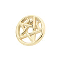 14Kt Yellow Gold Threadless Crescent Moon Pentacle Top