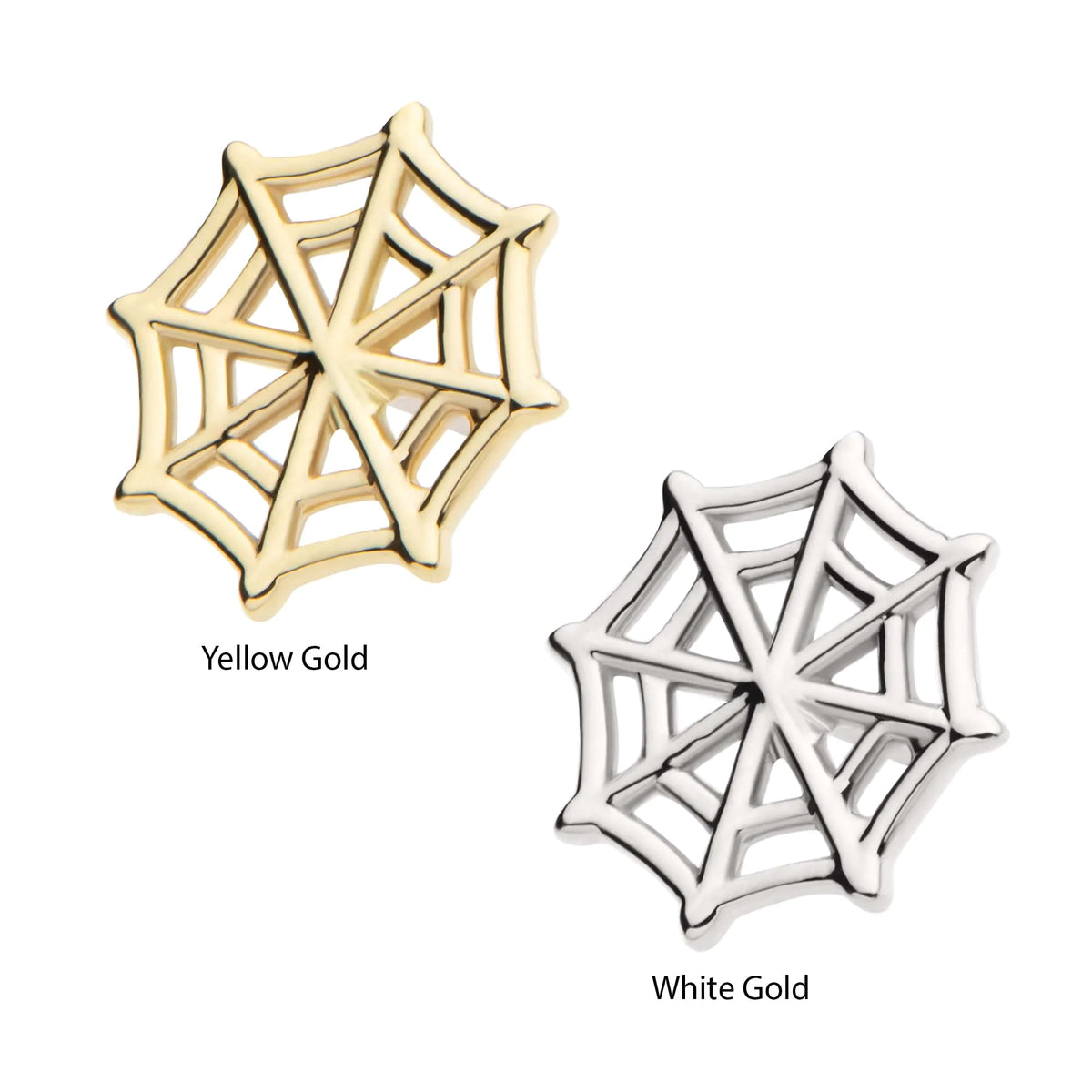 14Kt Gold Threadless Spiderweb Top