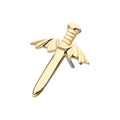 14Kt Yellow Gold Threadless Bat Wing Dagger Top