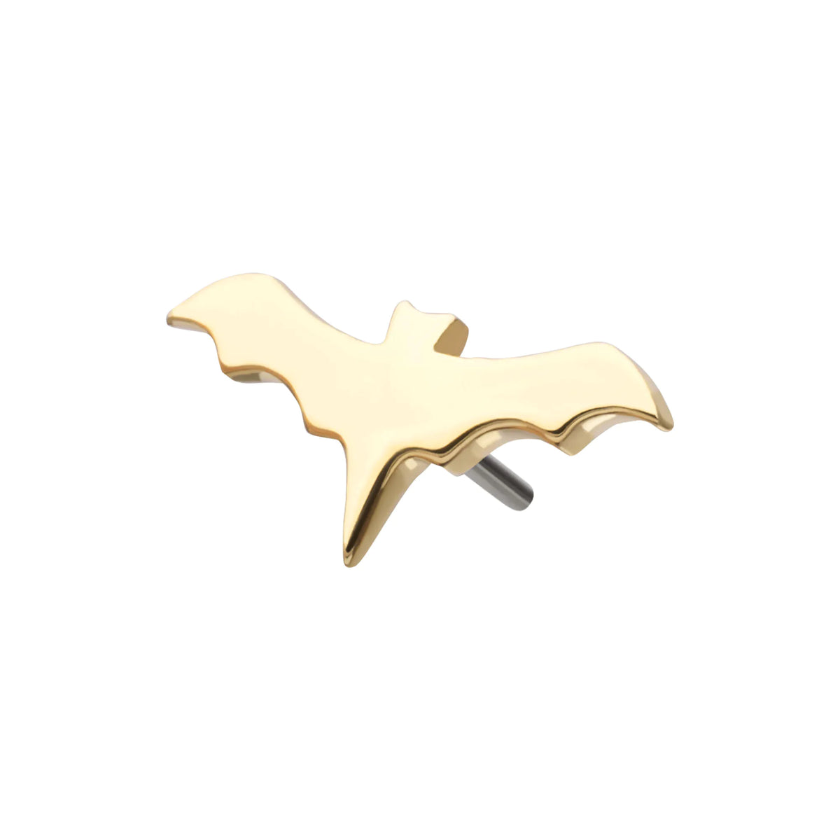14Kt Yellow Gold Threadless Polished Finish Bat Top