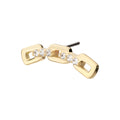14Kt Yellow Gold Threadless Prong Set Round Gem Curved Chain Link Top