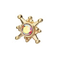 14Kt Yellow Gold Threadless Bezel Set Gem North Star Top