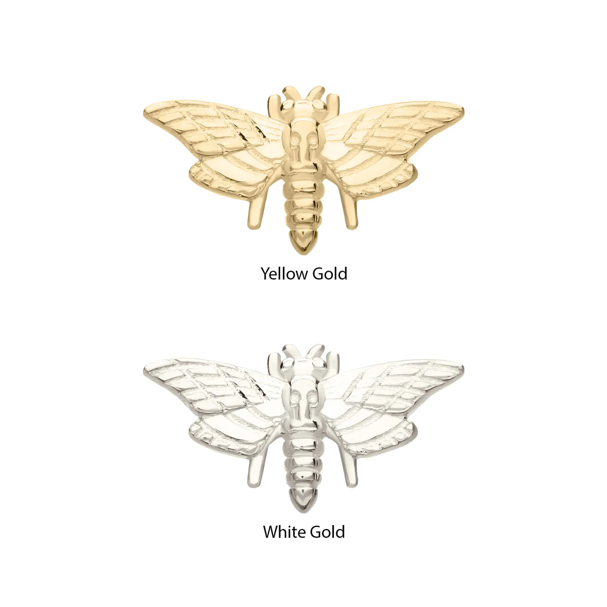 14Kt Gold Threadless Moth Top