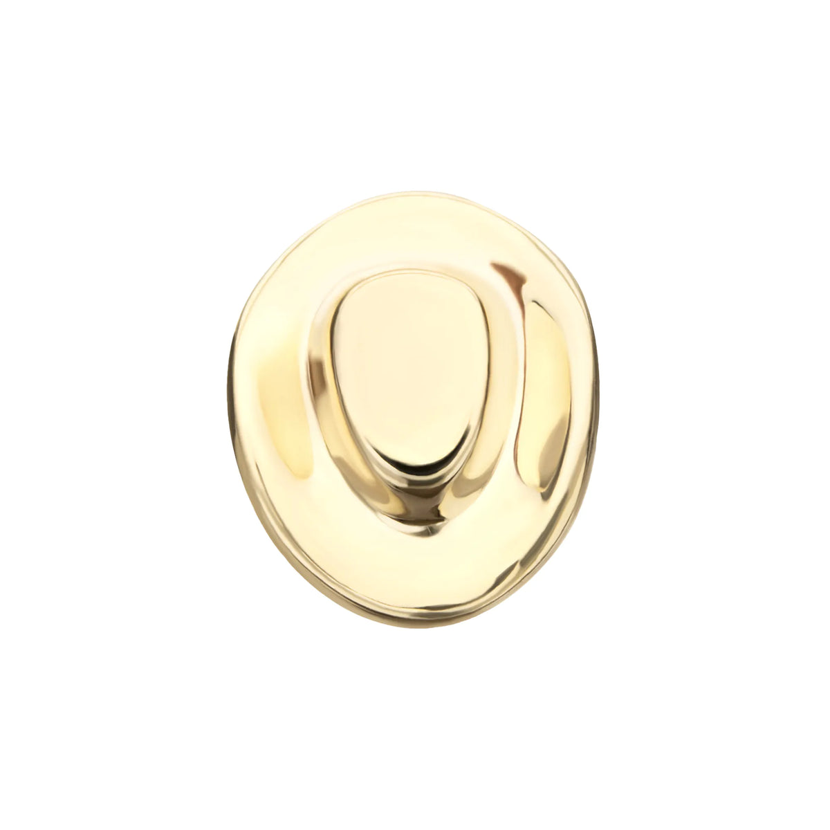 14Kt Yellow Gold Threadless 2D Molded Cowboy Hat Top