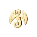 14Kt Yellow Gold Threadless Winged Dragon Top