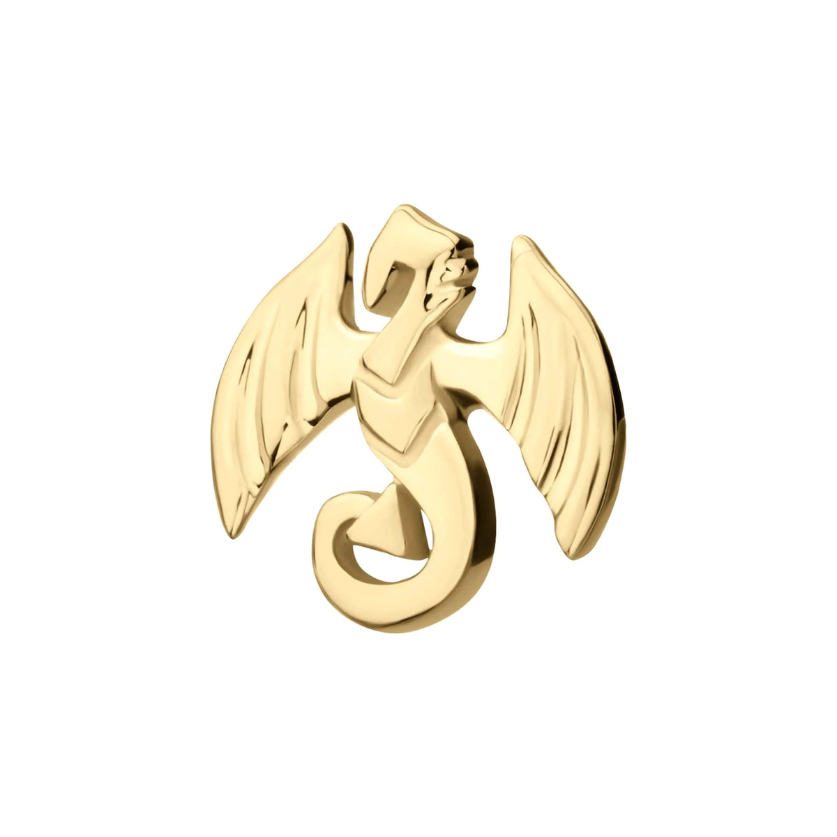 14Kt Yellow Gold Threadless Winged Dragon Top