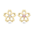 14Kt Yellow Gold Threadless Cut Out Cherry Blossom Flower Top with Prong Set Gem