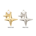 14Kt Gold Threadless Double Celestial Star Top with Prong Set Gem