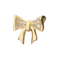 14Kt Yellow Gold Threadless Bow with Pave Gem Top