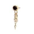 14Kt Yellow Gold Threadless Bezel Set Gem Top with Triple Chain Dangle