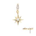 14Kt Yellow Gold Marquise with Prong CZ Gem North Star Dangle Top