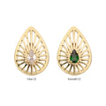14Kt Yellow Gold Threadless Prong Set Teardrop CZ Gem on a Radiant Teardrop Shape Top