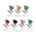 14Kt Yellow Gold Threadless Baguette & Teardrop Prong Set Multi-Gem Top