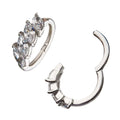 14Kt Gold Prong Set 4-Clear CZ Gem Hinged Segment Clicker